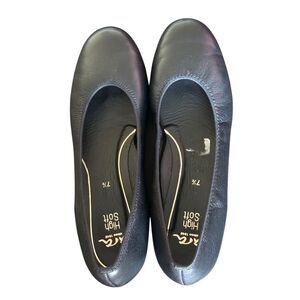 Ara High Soft Black Leather Comfort Flats Size  7 1/2